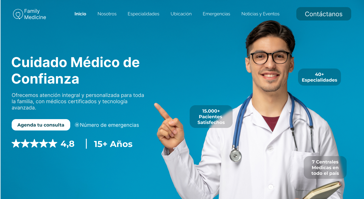 Diseño de sitio web para consultorio médico en Ecuador