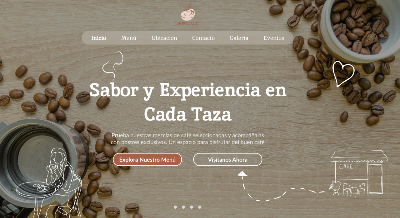 Página web de una cafetería en Ecuador con diseño atractivo