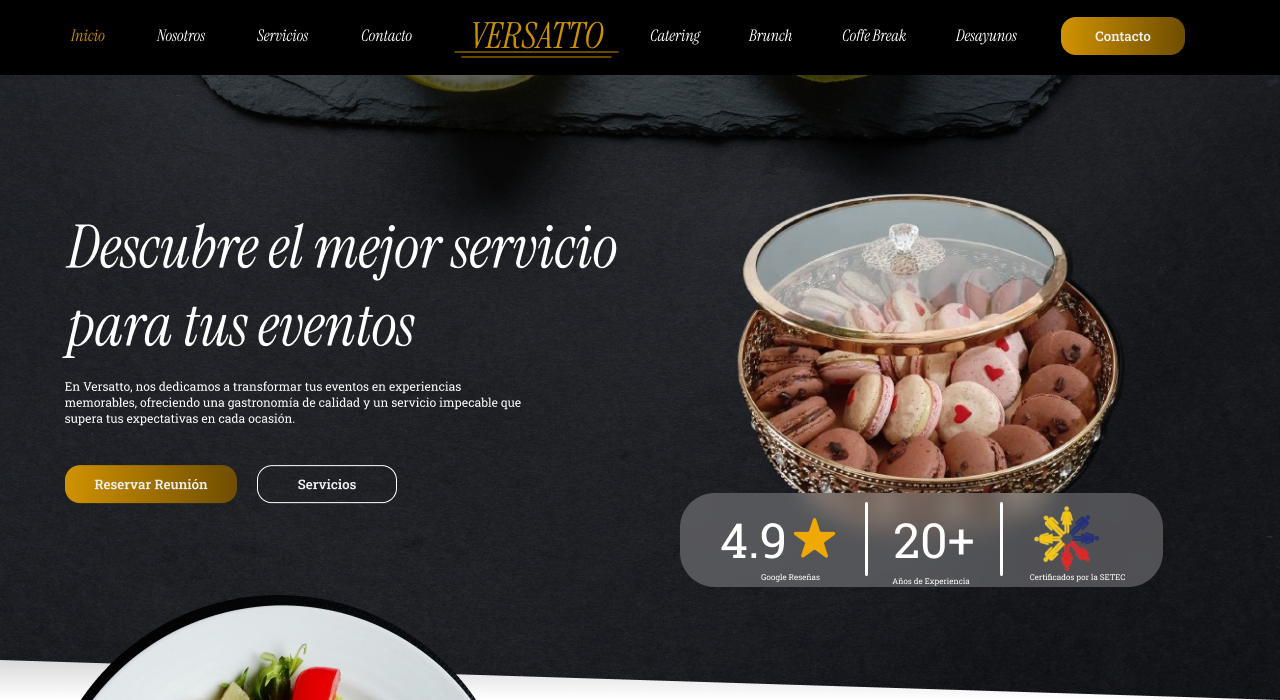 Diseño web para compañía de Catering en Ecuador